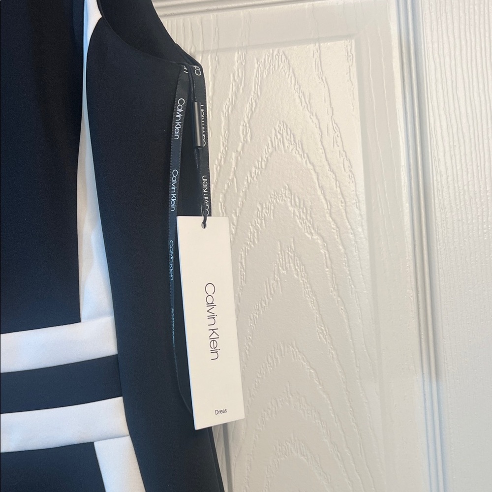 Calvin Klein Black and White Midi Dress - Picture 6 of 9